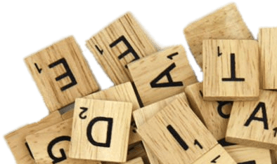 A scattering of scrabble tiles.